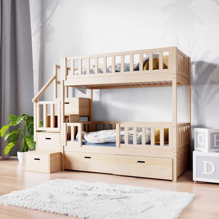 Letto a castello moderno con scala